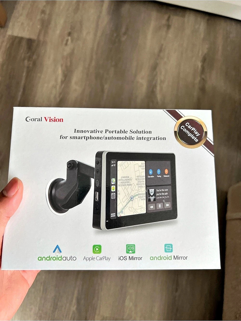 Coral Vision Portable CarPlay Display Console, Black